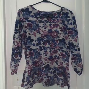 New Directions Floral Fit and Flare Sweater